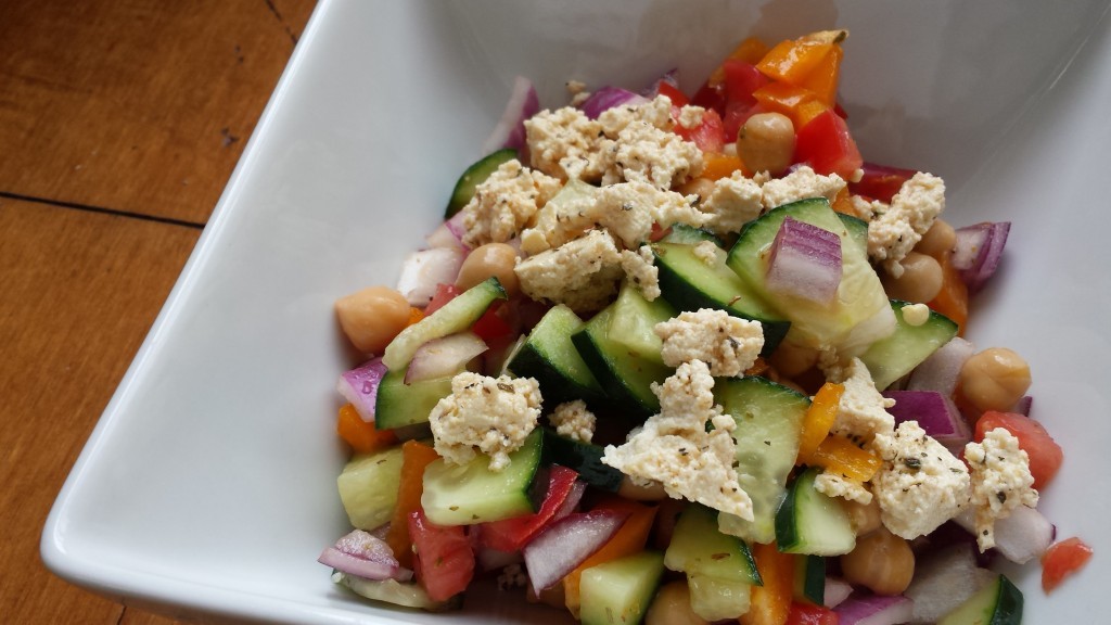 Chopped Greek Salad with Tofu Feta -- Edge Up As Us
