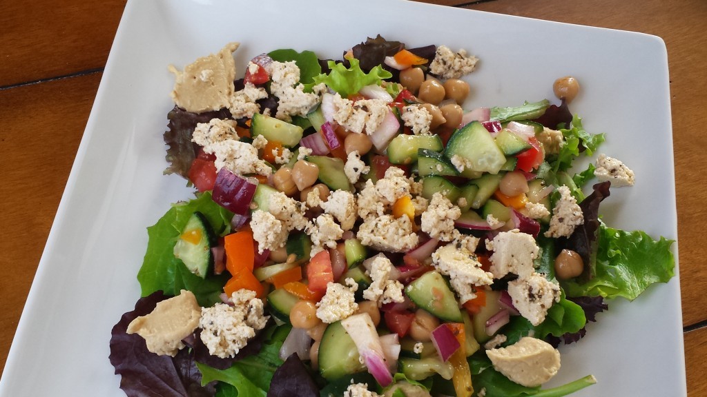 Chopped Greek Salad with Tofu Feta -- Edge Up As Us

