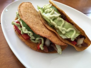 Bean and Avocado Tacos with Cilantro-Lime Cashew Sauce -- Edge Up As Us
