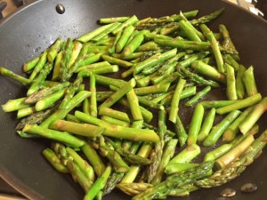 Sauteed Asparagus & Chickpeas Over Herbed Brown Rice -- Edge Up As Us
