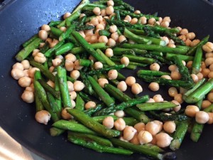 Sauteed Asparagus and Chickpeas Over Herbed Brown Rice -- Edge Up As Us
