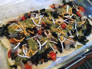 Layered Mexican Casserole with a Creamy Cilantro-Chipotle Sauce -- Edge Up As Us
