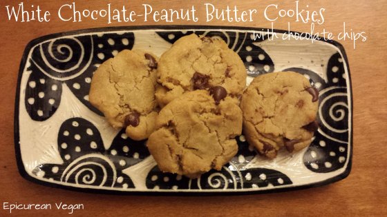 White Chocolate-Peanut Butter Cookies with Chocolate Chips -- Edge Up As Us
