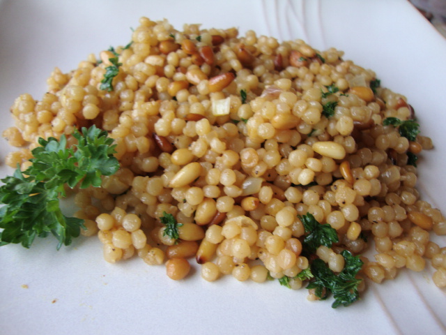 Israeli Couscous with Pine Nuts and Parsley -- Edge Up As Us
