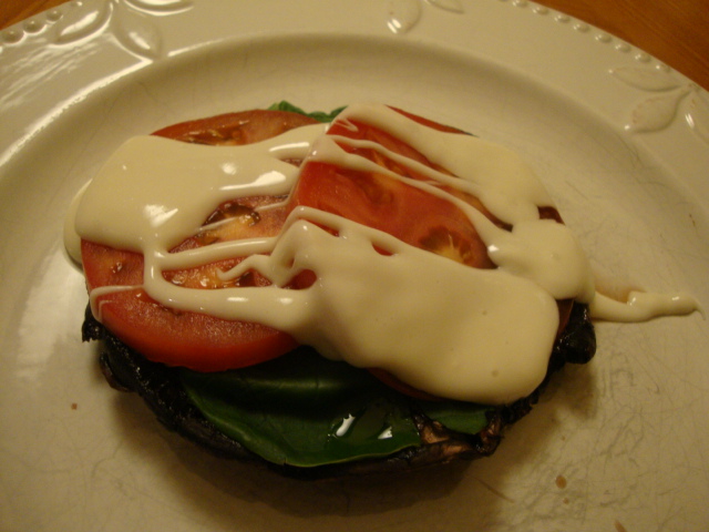 Portobellos with Tomatoes and Truffle Cheeze Sauce -- Edge Up As Us
