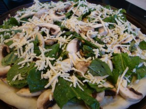 Mushroom and Spinach Pizza with Truffle Oil -- Edge Up As Us
